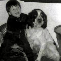 5year old Tanner with Lucky the dog